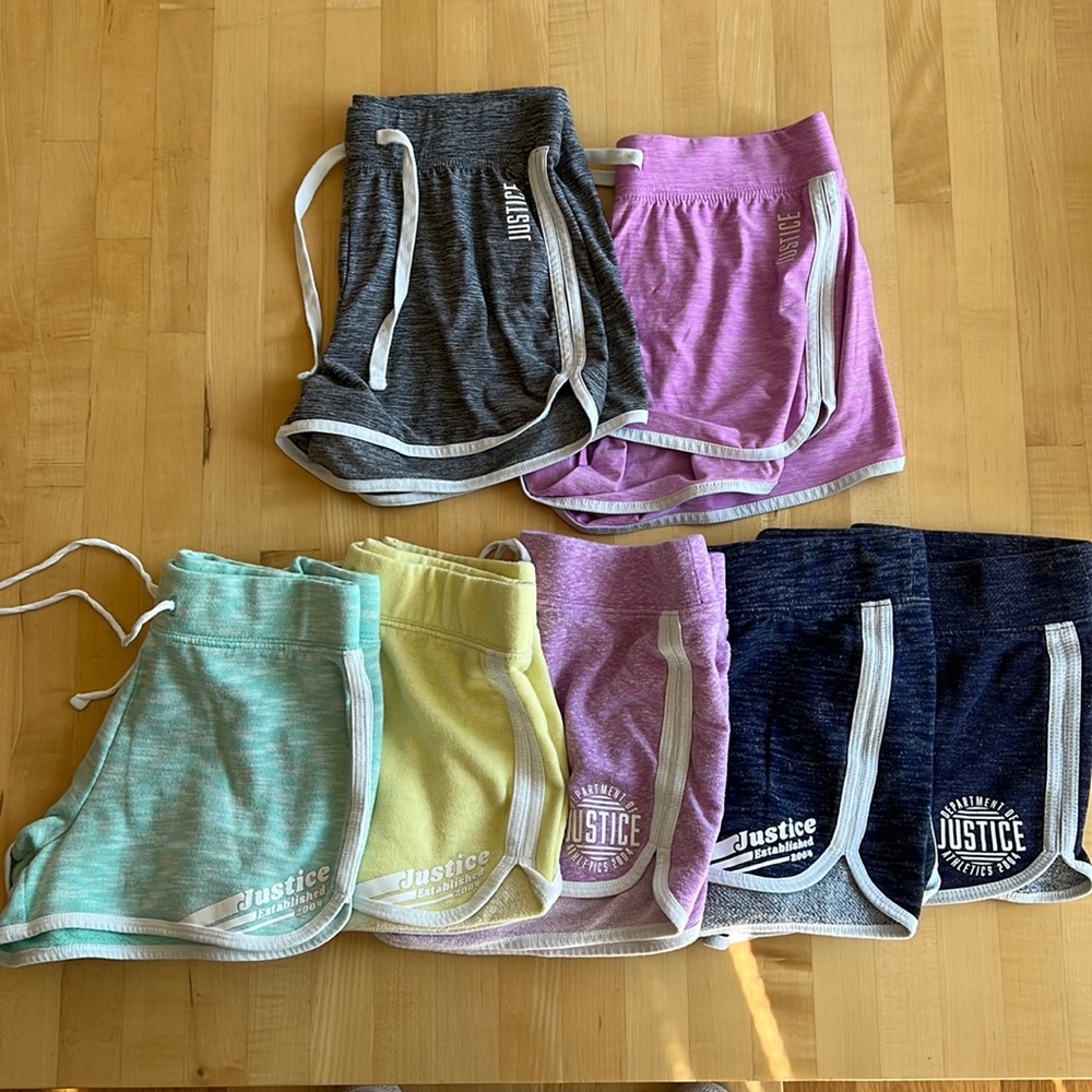 Lot of 7 pairs of Justice dolphin shorts